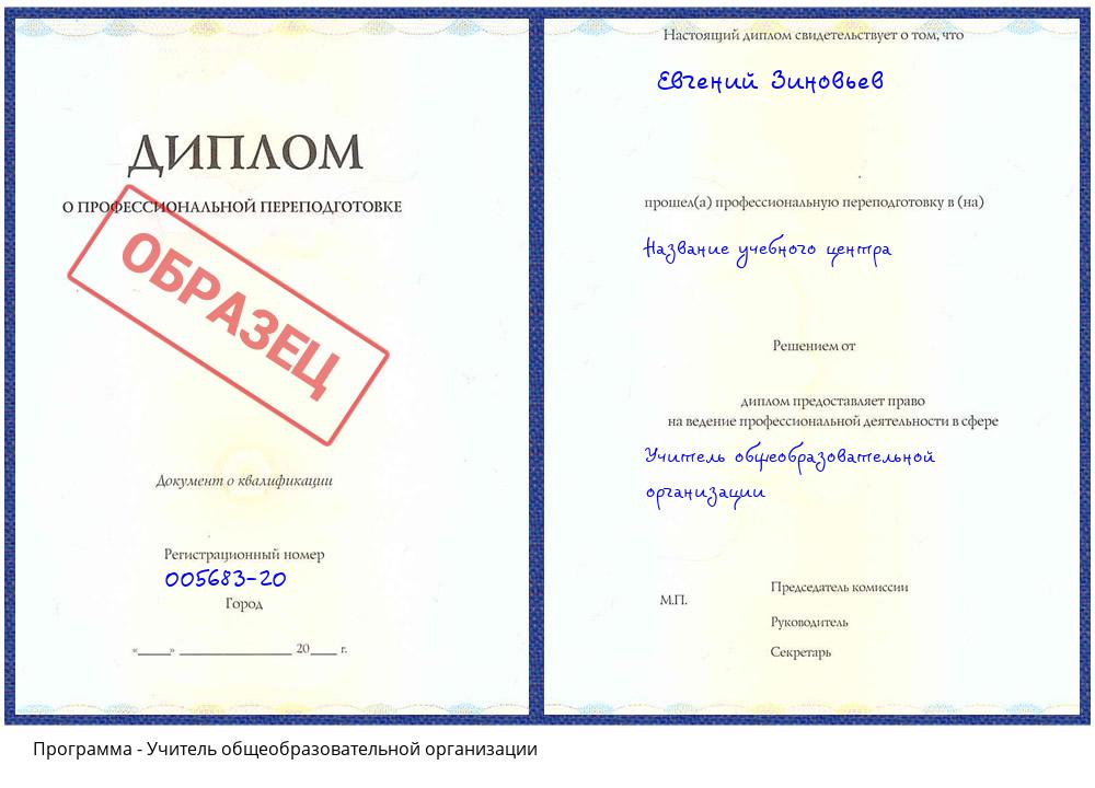 Учитель общеобразовательной организации Лиски