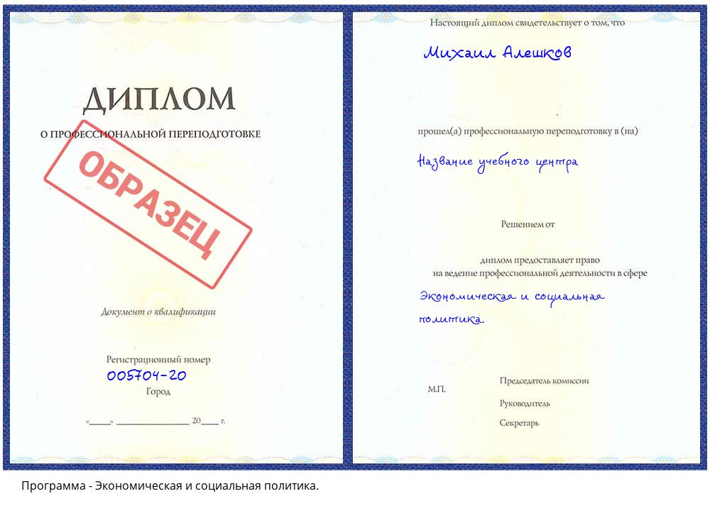 Экономическая и социальная политика. Лиски