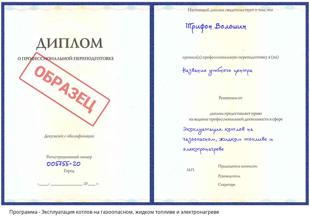 Эксплуатация котлов на газоопасном, жидком топливе и электронагреве Лиски